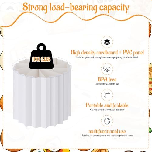 6 Pcs Buffet Risers Food Display for Buffet Table, Acrylic Foldable Cardboard Cake Stands for Dessert Cake Food Jewelry Parties Birthday Wedding Decoration - Image 3