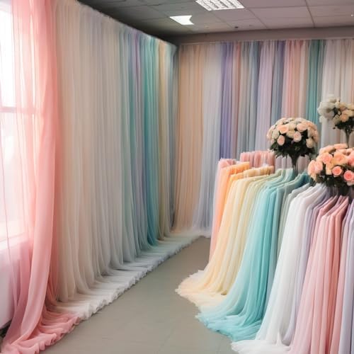 Barcelonetta | Chiffon Fabric | Decoration, Drapery Fabric | Wedding, Gender Reveal, Baby Shower, Birthday | for Arbor, Arch, Canopy, Table and Chair Decoration (Light Blue, 10 Yards) - Image 6