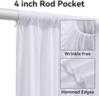 20ftx12ft White Backdrop Curtain for Wedding Parties, Wrinkle Free 4 Panels Silky Polyester 12 ft Long Photo Backdrop Drapes Back Drop Cloth Drapery for Birthday Baby Shower Photography Background - Image 2