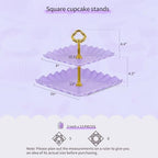Pack of 11 NWK Cake Stand Set of Cupcake Stand, Tray & Table Cloth (Purple) - Image 3
