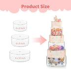 NPPLUS 3 Pcs Acrylic Round Cake Stand with Lid, Clear Fillable Cake Tier - Image 2