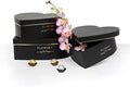 UNIKPACKAGING Set of 3, Heart Shaped Flower/Gift Boxes (Black) by UNIKPACKAGING