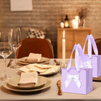 Kolldenn 50 Pcs Small Purple Gift Bags Bulk with Bow Ribbon Handles - Image 6