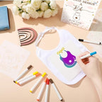 Panitay 100 Pcs DIY Baby Bibs Decorating Kit 50 White Bibs 25 Stencils 24 Markers 1 Baby Shower Game Sign - Image 4