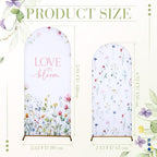 Leinuosen Set of 2 Love in Bloom Bridal Arch Backdrop Love in Bloom Bridal Shower Decorations Wildflower Wedding Background 5 ft and 6 ft Arched Stand Covers for Wedding Birthday Photo Booth - Image 3