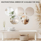 VASUHOME 10" Round Mirror Centerpieces for Tables, Glass Mirror Tray Set for Wedding and Party Decorations, Circle Mirror Plates with Smooth Edge and Cushioned Feet, 2mm Thick - Image 5