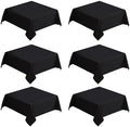VidaFete Classic Series 6 Pack 52 * 52inch Black Square Tablecloth by VidaFete