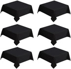 VidaFete Classic Series 6 Pack 52 * 52inch Black Square Tablecloth by VidaFete
