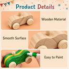 57 Pcs Baby Shower Games Wooden Car DIY Painting Crafts Kit - Image 3