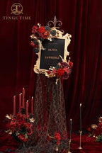 TINGE TIME 23pcs Gothic Black Red Artificial Flowers Combo, Rose - Image 4