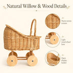 Wicker Baby Carriage Centerpiece, Willow Decor for Baby Shower - Image 3