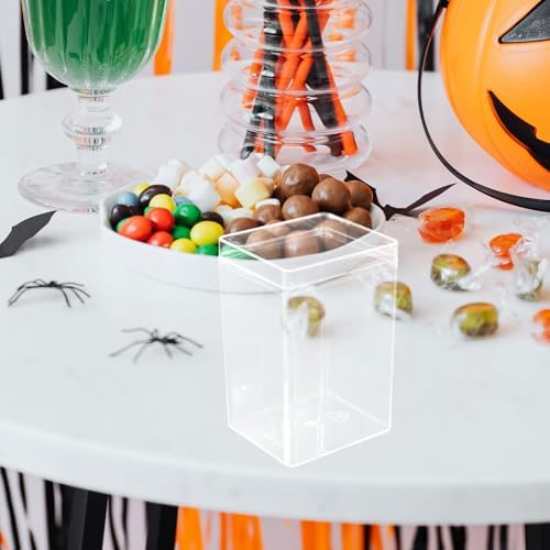 Gatuida 12 Pcs Clear Acrylic Candy Boxes with Lids - Transparent Treat Containers for Cookies, Biscuits, and - for Parties, Baby Showers, and More - Image 7