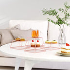 Dessert Table Risers Display Stands Food display Rose gold Metal Square Retail Pizza,Cupcake,Candy Stands Food Platter Tray,6x6 INCH,Set of 4 - Image 5