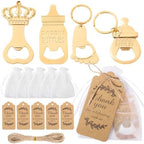 OMISTAR Popping Shower Bottle Openers Favors for Guests 24 Sets - Footprint Bottle Opener Keychain, Bottle Opener Decorations and Souvenirs with Organza Bags and Thank You Tags for Shower Parties by OMISTAR
