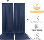 10x12 ft Navy Blue Backdrop Curtain for Wedding Parties, Wrinkle Free 2 Panels 12 ft Long Polyester Photo Backdrop Drapes Back Drop Cloth for Birthday Photography Background Party Backdrop - Image 6
