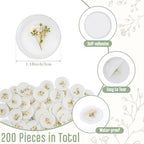 Qilery 200 Pcs Baby's Breath Wax Seal Stickers, Dry Floral Envelope Stamp - Image 2