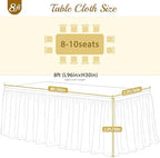 Blue Fitted Tablecloth Rectangle 8 Foot Stretch Elastic Tulle Ruffle Tablecloths Rectangular Spandex Table Covers 8ft Birthday Baby Shower Wedding Party Table Cloths with Skirt 2Pack - Image 6