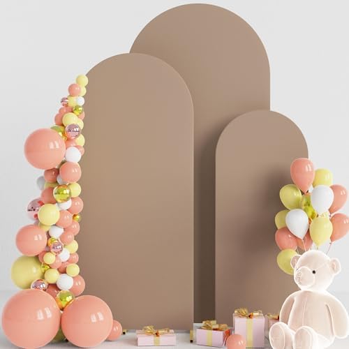 Wokceer Arch Backdrop Cover 6FT,5FT,4FT Nude Brown Covers Strethy Backdrop by Wokceer