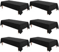 VidaFete Classic Series 6 Pack 60x120inch Black Rectangle Tablecloth by VidaFete