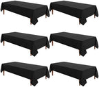 VidaFete Classic Series 6 Pack 60x120inch Black Rectangle Tablecloth by VidaFete