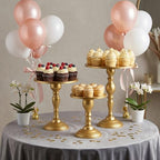 Gold 3Pcs Metal Round Vintage Cake Stand Set 8"10"12 Dessert Display - Image 4