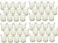 48-Pack Clear Glass Votive Candles – 10–12 Hour Long Burn, Unscented, Ivory, Bulk Set for Weddings, Events & Table Centerpieces – Hosley by HOSLEY