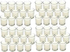48-Pack Clear Glass Votive Candles – 10–12 Hour Long Burn, Unscented, Ivory, Bulk Set for Weddings, Events & Table Centerpieces – Hosley by HOSLEY