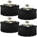 4 Pack Black Round Tablecloths, 5FT Spandex Stretchy Table Cloth with Skirt, Washable Fitted Tablecloth, Circle Wrinkle Free Table Cover for Wedding Party Birthday Outdoor Event by Torrowsrort