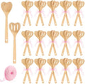 Reallnaive 24 Pcs Bamboo Spatula Wooden Kitchen Utensil Bulk 12''wood Spoon Spatula for Cooking with Ribbon Bridal Baby Shower Game Prize Wedding Party Favors Housewarming Gift (Heart Style) by Reallnaive