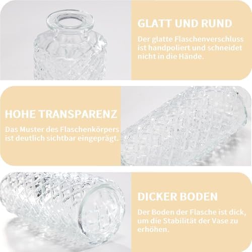 Mini Bud Vases As Wedding Centerpieces for Tables,Clear Bud Vases for Flowers,Small Flower Vases Suitable for Birthday Party,Anniversary,Wedding Reception,Baby Shower (Clear, 24PCS) - Image 3