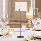 Urban Deco 16PK Table Number Holders Place Card Holders 12 Inch Table Card Holders Steel Card Holders for Photos, Food Signs, Memo Notes, Weddings, Restaurants, Birthdays(Black) - Image 6