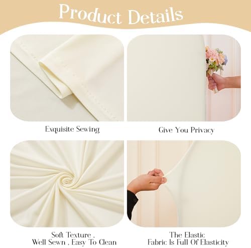 Beige Arch Covers 7.2FT and 6FT Set of 2 Stretchy Spandex Backdrop Cover - Image 5