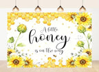 10x8ft Fabric Watercolor Sunflower Honeycomb Backdrop Bee Floral Art Background for Baby Shower Party Decorations Tapestry Photo Studio Props by wigshumanhair