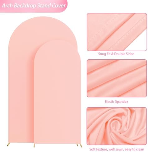 Wokceer Arch Backdrop Cover BlushPink Arch Cover Stretchy Backdrop Set of 2 - Image 4