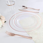 I00000 60 Pcs Rose Gold Plastic Plates, Premium Disposable Party Plates - Image 4