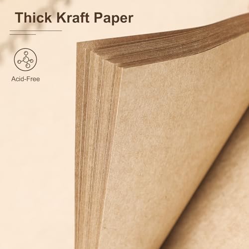 Scrapbook Album 12x12 Inches Hardcover Kraft 100 Pages Brown - Image 4