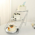 Efavormart 3-Tier Silver Cascading Metal Cake Stand with Round Mirror Trays, Cupcake Holder Dessert Display Stand Tiered Serving Platter - 16"x19" - Image 7