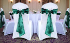 MDS® Pack of 200 Satin Chair Sashes for Wedding & Events – Hunter Green - Image 2