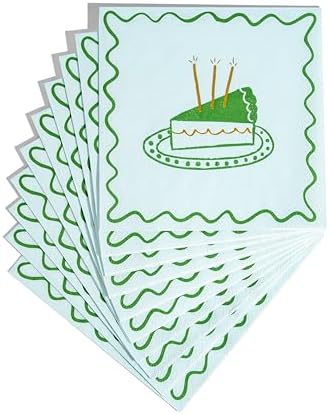 Birthday Party Celebration, Stylish Tableware Set for 8 Guests – Blue/Green - Image 5