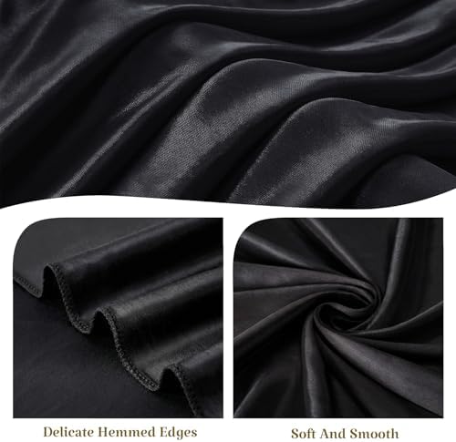 Giant Black Bow for Backdrop 80x24 Inches Large Satin Ribbon Bow Wall Decor for Wedding Birthday Baby Shower Party Photo Booth, Washable Reusable Big Bow for Nursery Bedroom Door Hanging Decoration - Image 4