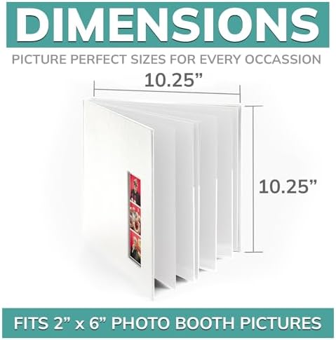 PBF (10 Pack) Photo Booth Album, Guest Book with 2x6 Clear Picture Inserts, White Cover with Plastic Sleeves & White Pages, Scrapbook Album for Photo Strips, Memory Book, Wedding, and Baby Showers - Image 2
