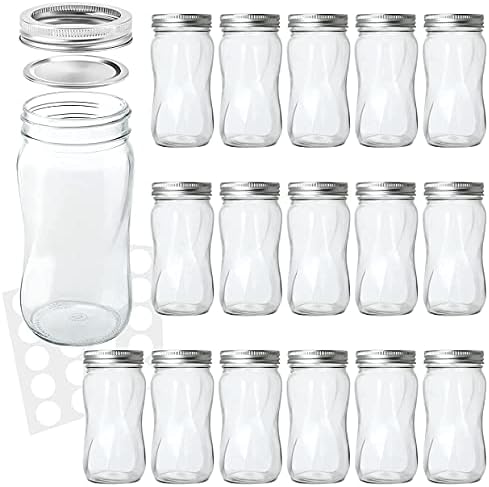 KAMOTA 16oz Regular Mouth Mason Jars, 16 Pack with Lids & Bands by KAMOTA
