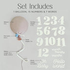 Balloon Baby Monthly Milestone Marker Signs, Photo Prop for Photoshoot | Stuffed Plush Balloon, Tassel, Pompom | Birth Announcement, Gender Neutral Baby Shower, Newborn Gift Set (Dusty Pink) - Image 7
