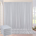 20ft×8ft Wrinkle Free Silver Grey Backdrop Curtains for Parties Wedding, 4 Panels 5×8ft Thick&Silky Polyester Silver Photo Backdrop Drapes Curtain for Birthday Baby Shower Photography Baptism by ENJOYYOURPARTY