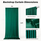 50x12 ft Forest Green Backdrop Curtains for Weddings, Birthdays and Photos - Image 5