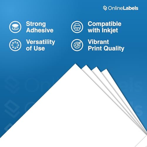 OnlineLabels 8.5" x 11" Sticker Paper - Waterproof Matte - Inkjet Only - Image 2