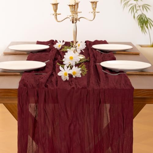 10 Pack Cheesecloth Table Runner Fall Boho Gauze Wedding Party Home Decor - Image 5