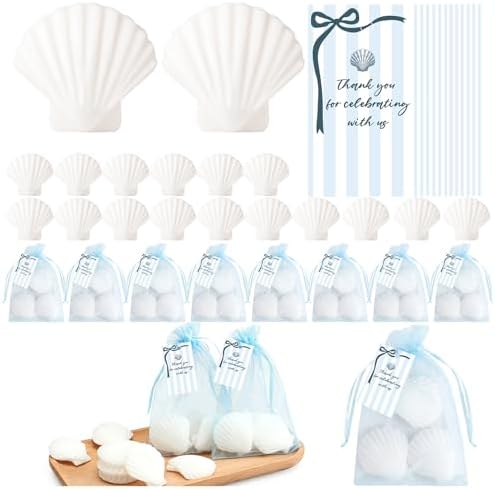 Leelosp 50 Set Sea You Soon Baby Shower Decoration for Guest Seashell Soaps by Leelosp