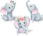 3Pcs Pink Elephant Baby Shower Decorations with Stakes & Stands, Waterproof Large Baby Elephant Cardboard Cutouts Standup Cartoon Birthday Party Indoor Outdoor Decor for Photo Booth Props by WelcometoLawnIdyll