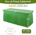 2Pack Spandex Tablecloth for 6FT Rectangle Tables,Table Skirt - Image 3